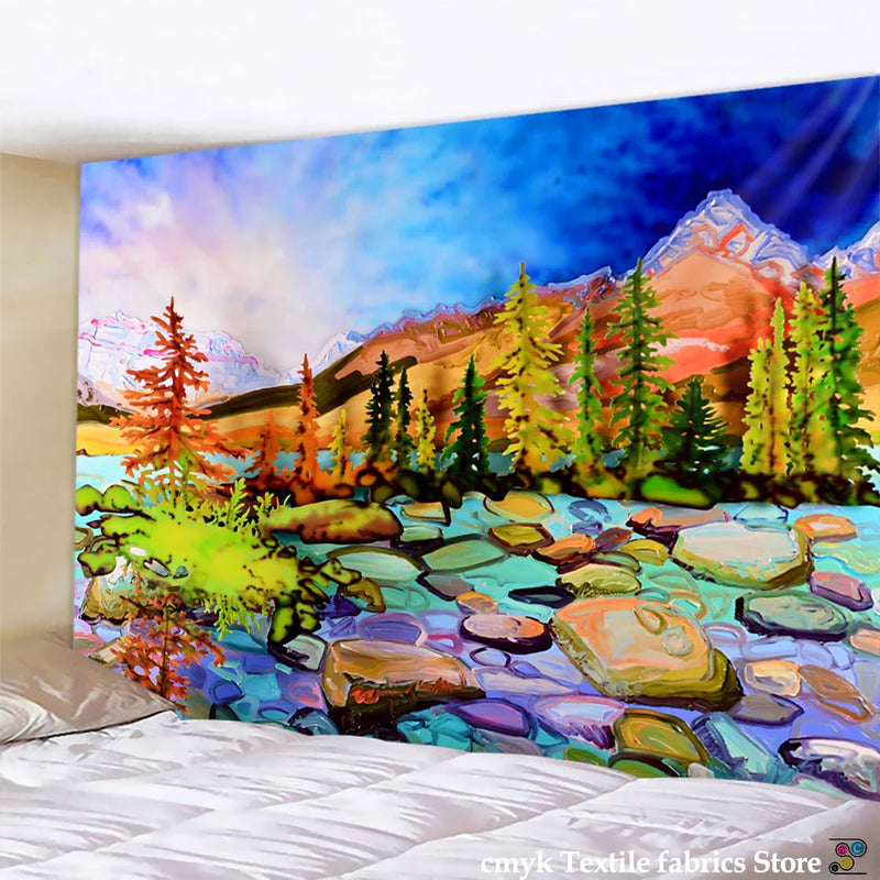 Afralia™ Mandala Pattern Tapestry Wall Hanging Blanket Livingroom Decor Art