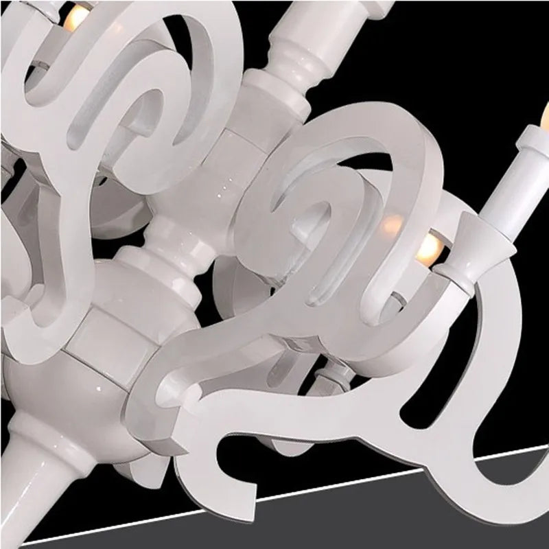 Afralia™ White Candle Chandelier: Postmodern Art for Dining Room & Clothing Shop