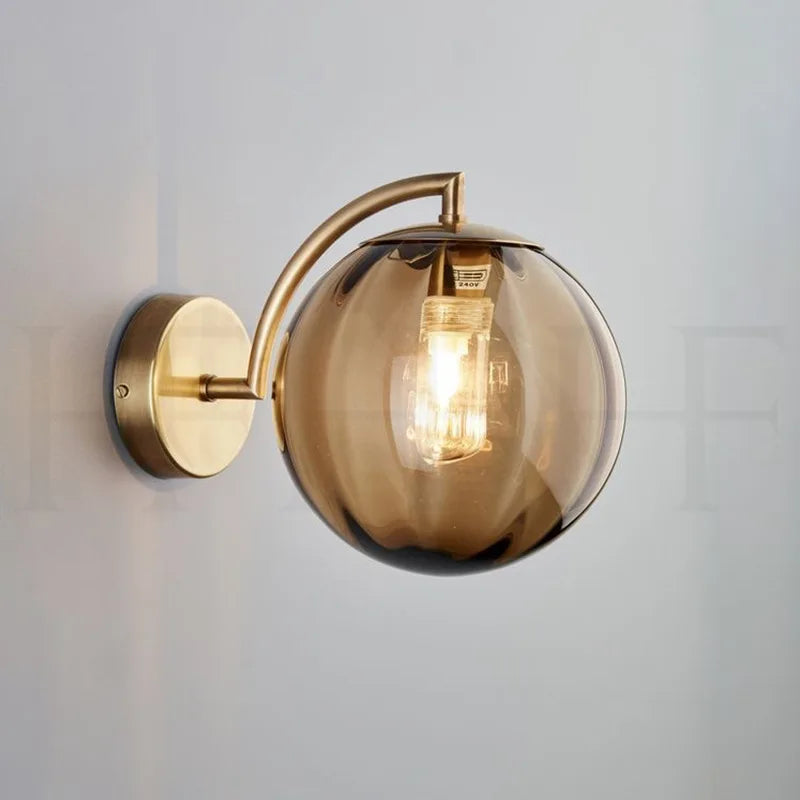 Afralia™ Nordic Glass Ball Wall Lamps with LED Bulb