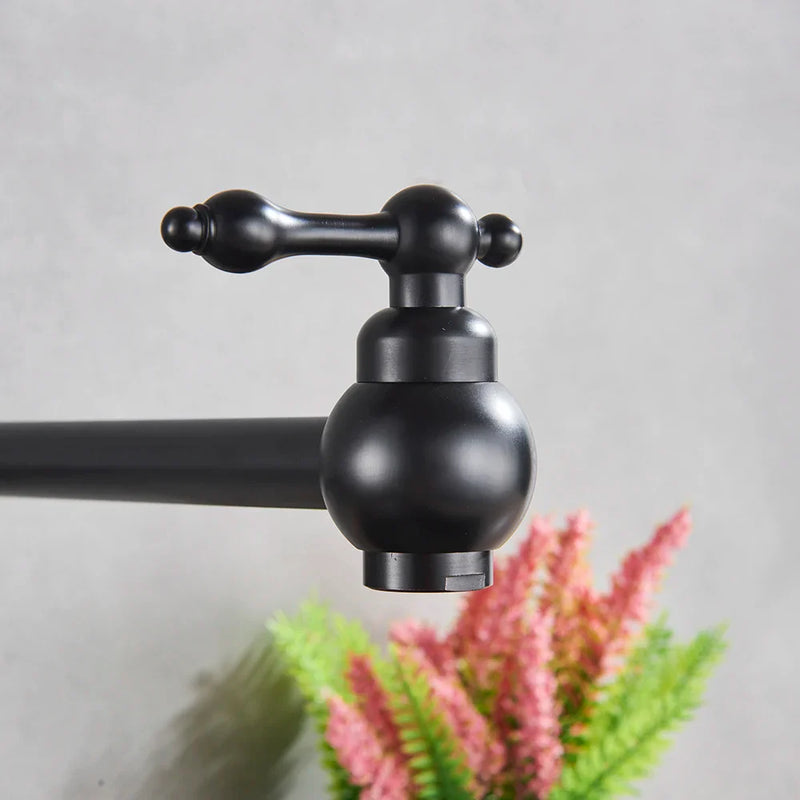 Afralia™ Solid Brass Swivel Kitchen Sink Tap Faucet, Wall Mounted Pot Filler