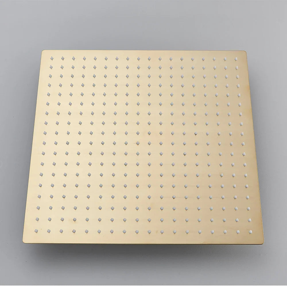 Afralia™ Stainless Steel Rainfall Shower Head in Black/Brushed Gold for Bathroom Shower