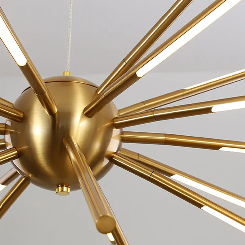 Afralia™ Modern Gold Iron Sputnik Chandelier for Living Room, Bedroom, Dining Room
