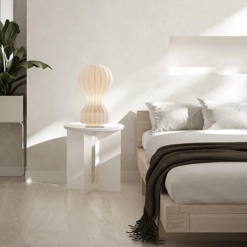 Afralia™ Gatto Silk Table Lamp Modern Minimalist Bedroom LED