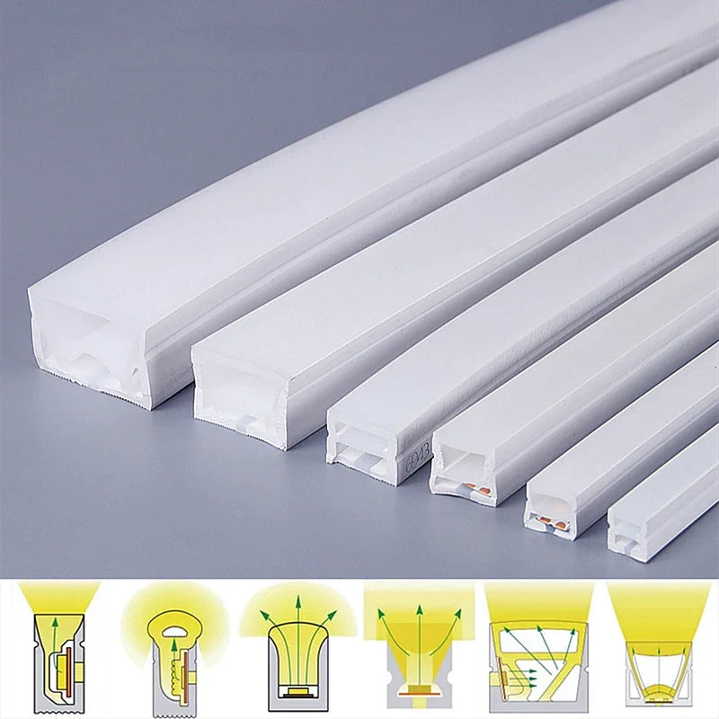 Afralia™ Neon Silicon Tube LED Profiles for Outdoor Linear Strip Lights