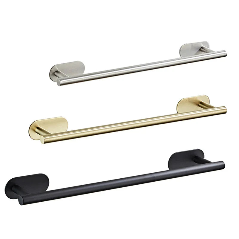 Afralia™ Stainless Steel Towel Rack Wall-Mounted Bathroom Shelf Hanger