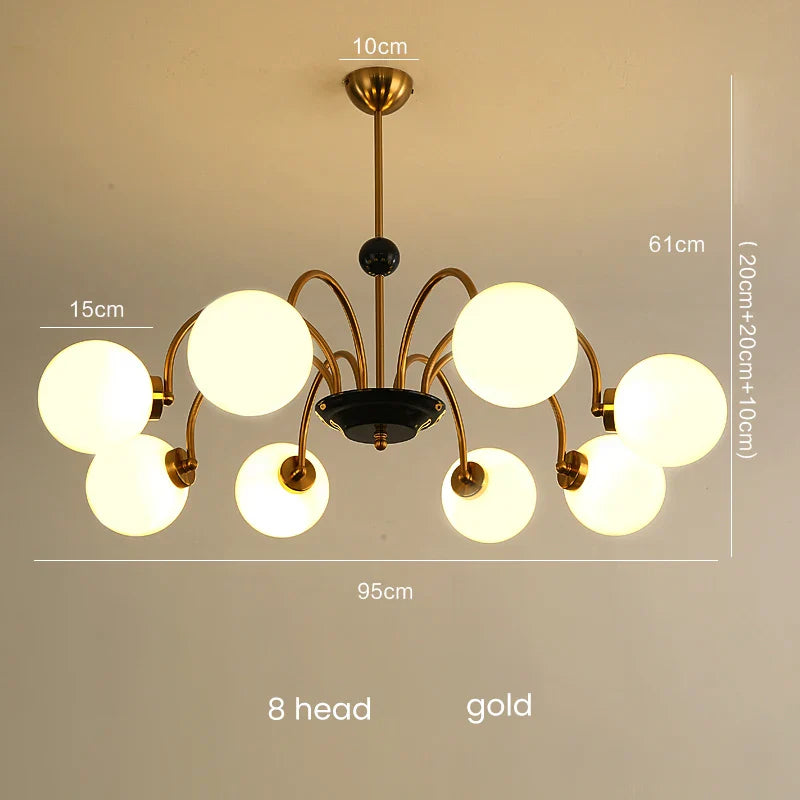 Afralia™ Glass Ball Chandelier: Luxury Nordic Living Room Lighting in Gold/Chrome