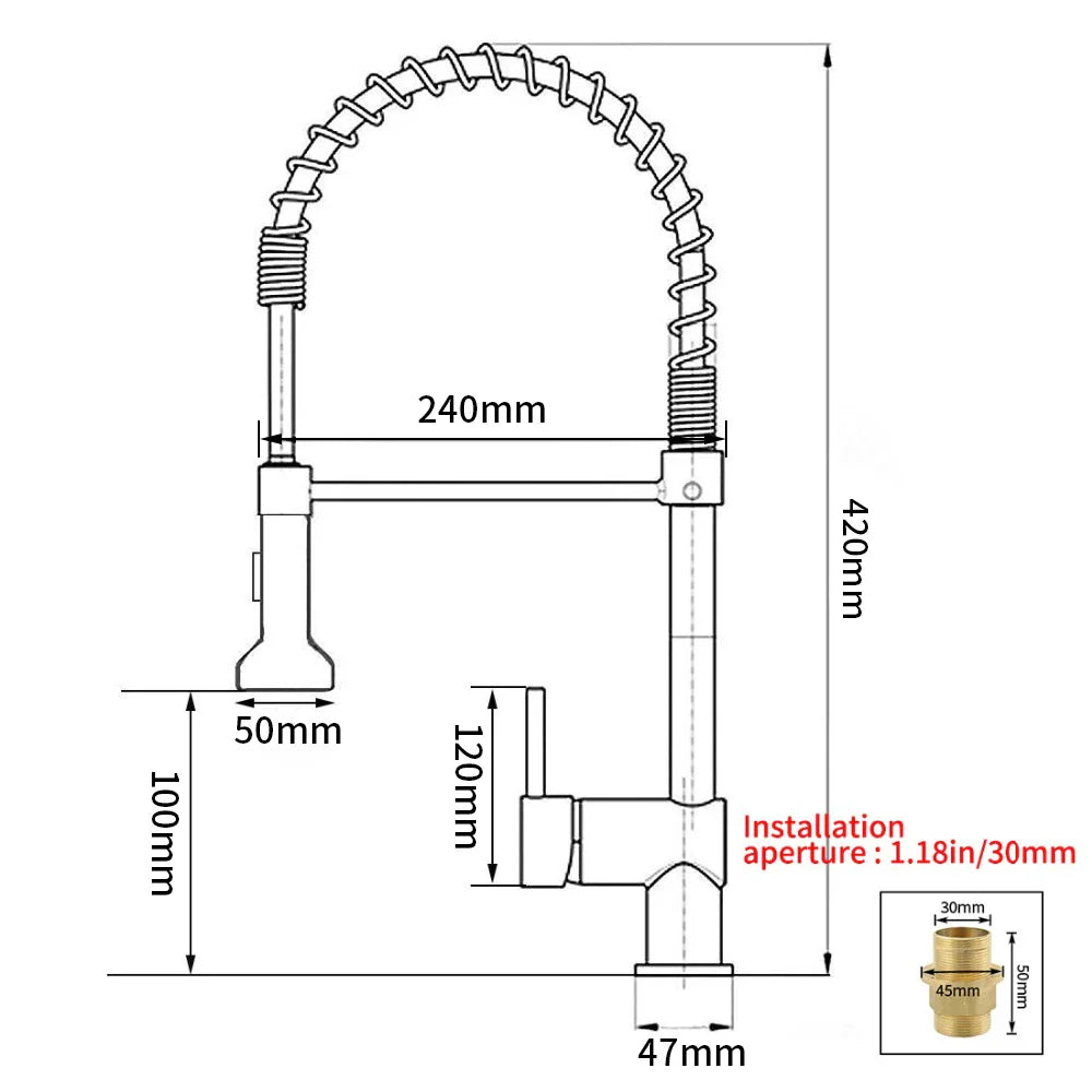 Afralia™ Matte Black Spring Spout Kitchen Sink Faucet Single Lever Mixer Tap 9009