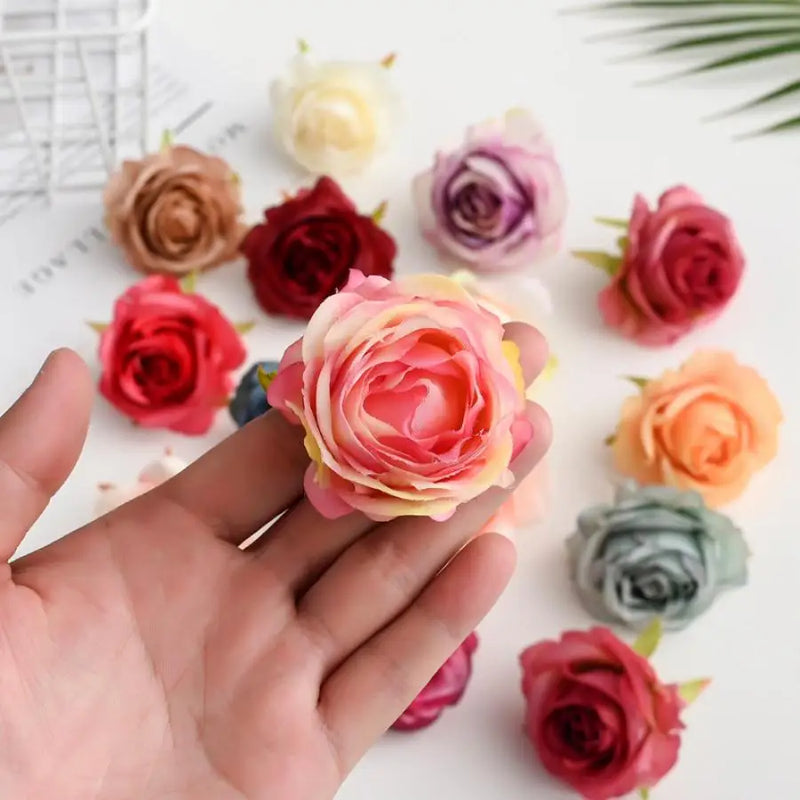 Afralia™ Silk Roses Home Wedding Christmas Garland Flower Wall Decoration Craft Supply