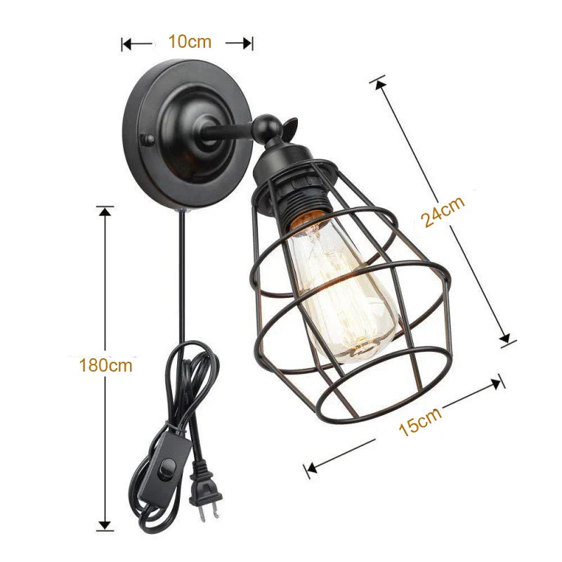 Afralia™ Vintage Industrial Wall Lamp for Indoor Lighting at Home