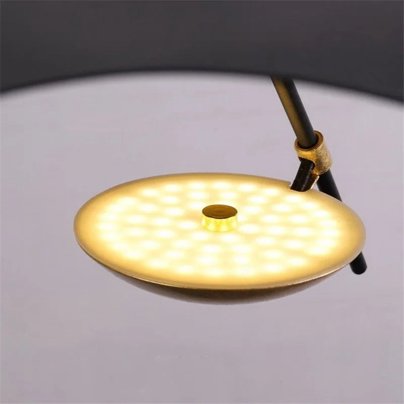 Afralia™ Gold Texture LED Pendant Light Fixture for Living Room & Bedroom Decor