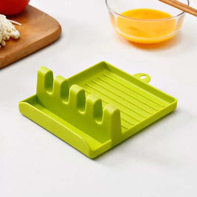 Afralia™ Kitchen Utensil Stand Pot Lid Holder Spatula Organizer Spoon Rest