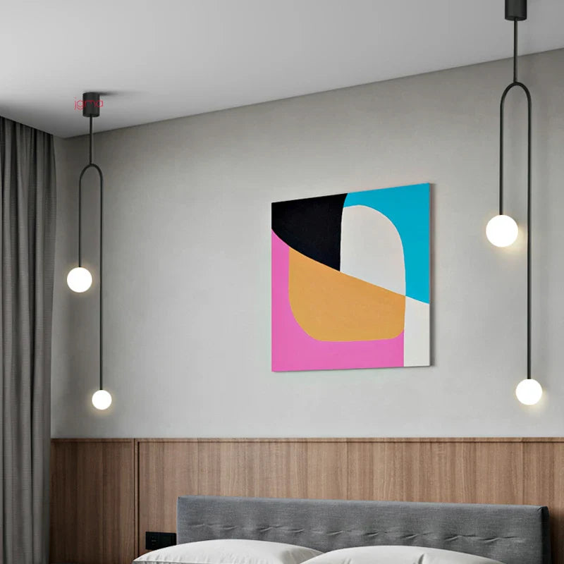Afralia™ Nordic Glass Ball Pendant Light Brass Luminaire
