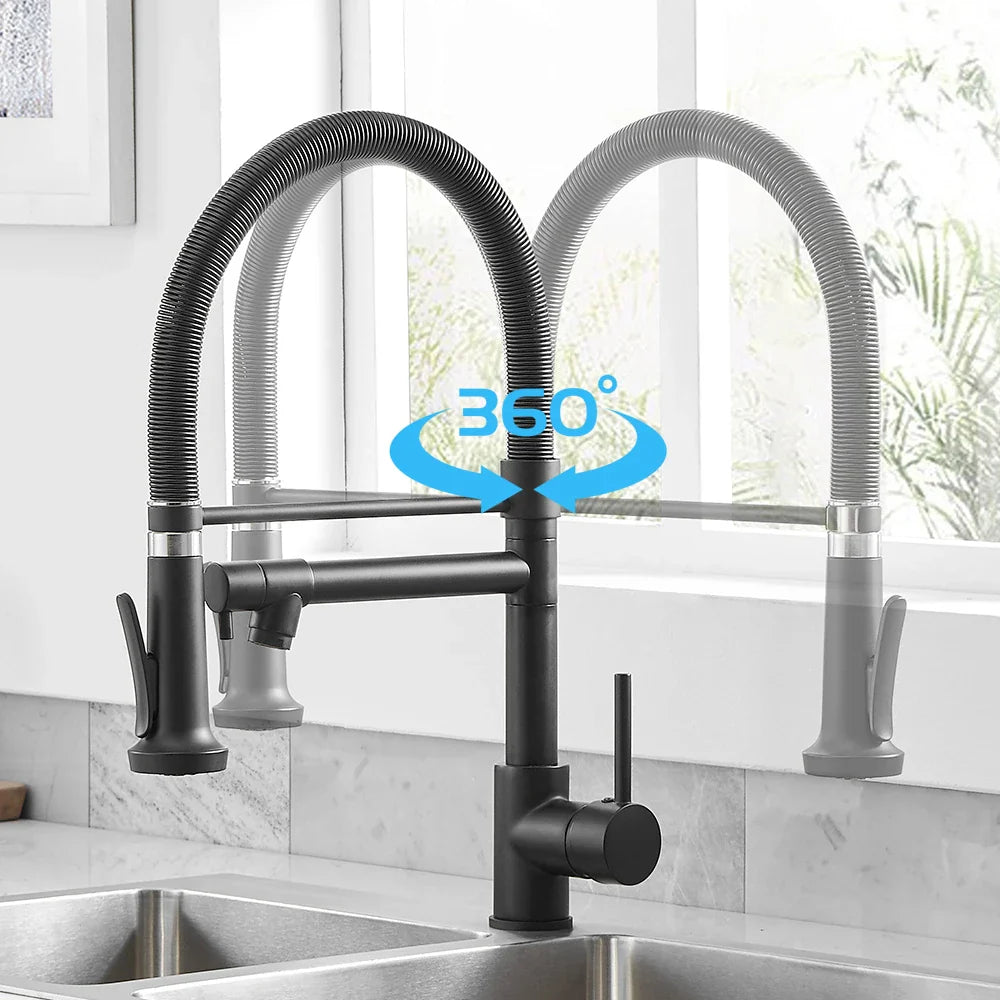 Afralia™ LED Kitchen Faucet with Dual Spouts and Single Handle