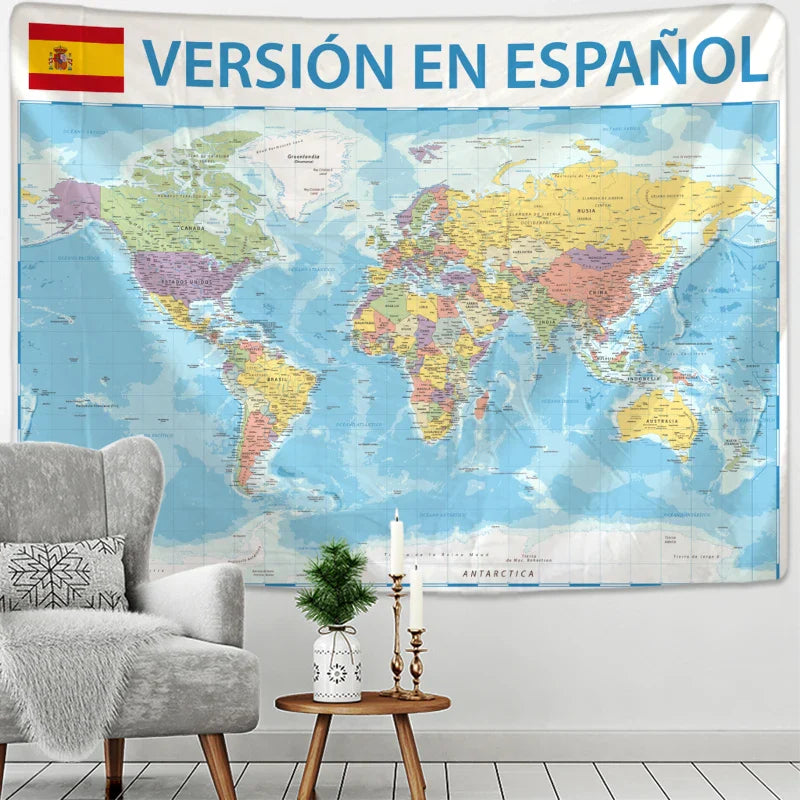 Afralia™ Spain Map Tapestry Wall Hanging - Bohemian Psychedelic Mandala Home Decor