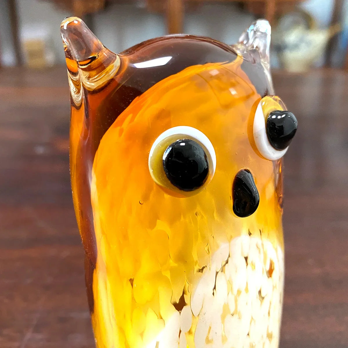 Afralia™ Owl Glass Figurines Collection: Hand Blown Wild Animal Sculpture Table Ornament