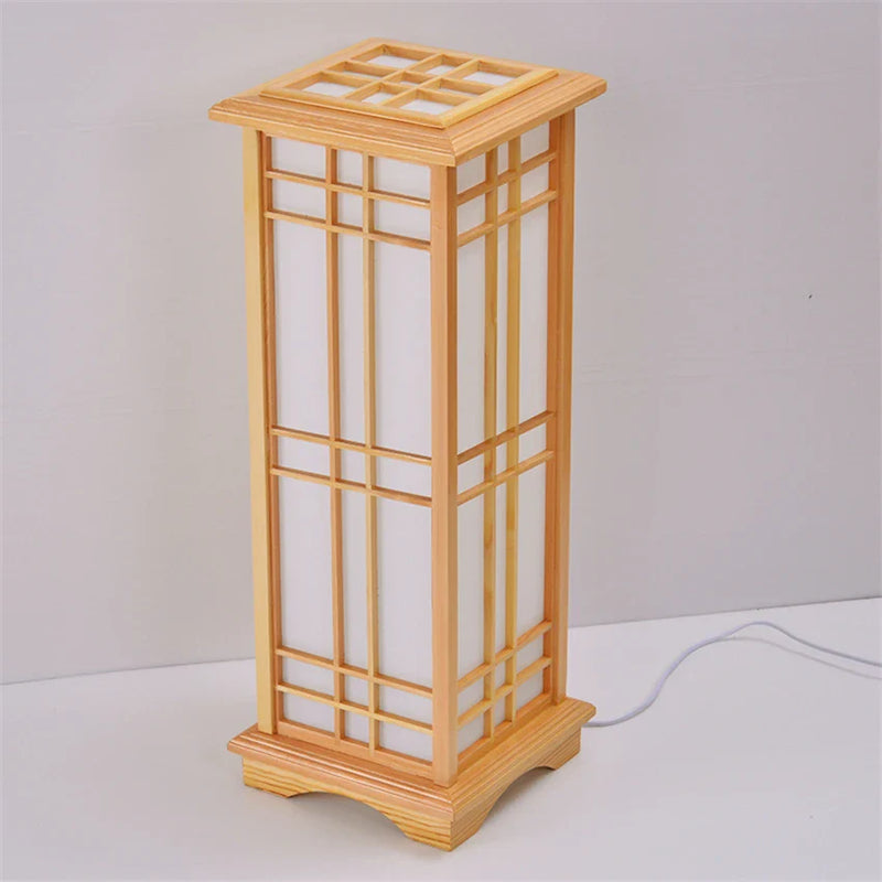 Afralia™ Oak Wood Tatami Style LED Floor Lamp for Living Room Hallway