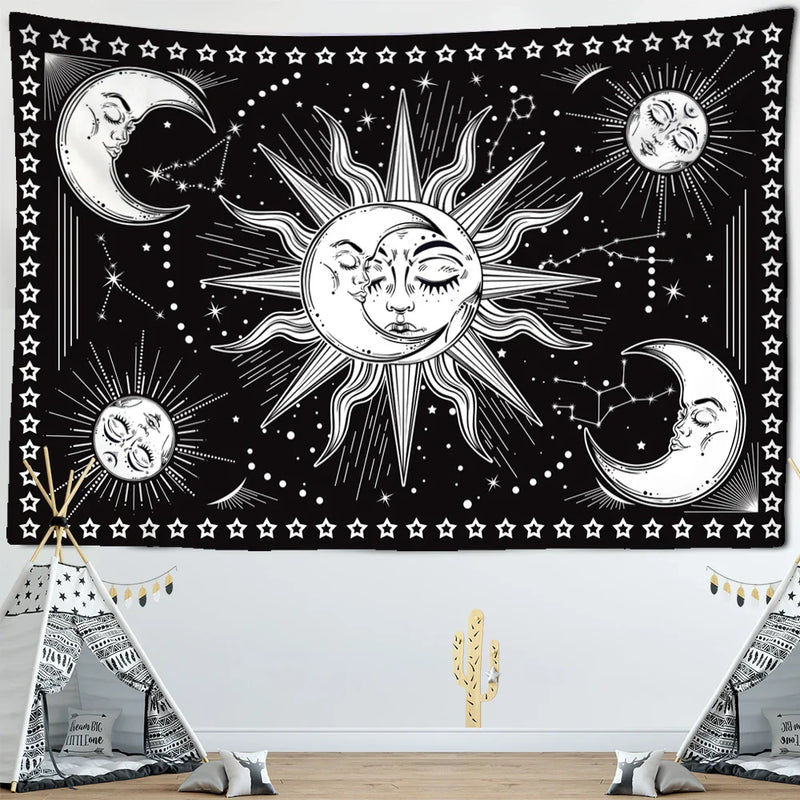 Afralia™ Celestial Mandala Hippie Tapestry Wall Hanging Dorm Decor