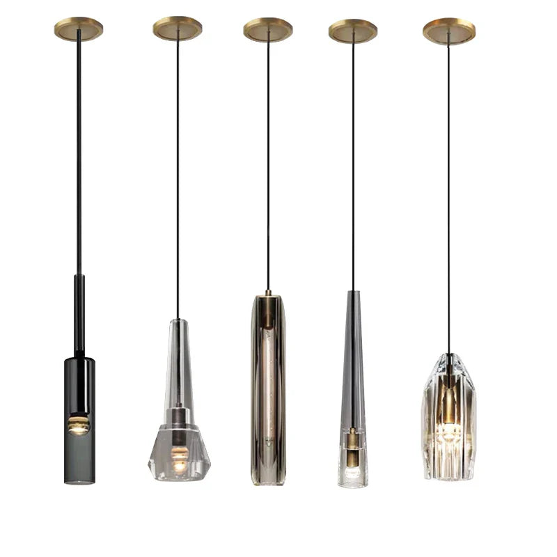 Afralia™ Copper Crystal Chandelier Nordic Luxury Modern Dining Room Lamp