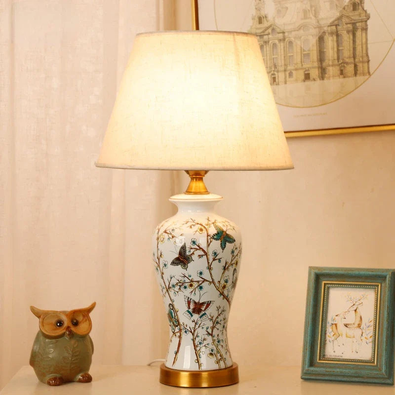 Afralia™ Retro Ceramic Table Lamp for Bedroom Living Room Study Decor