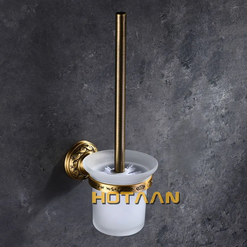 Afralia™ Brass Bathroom Accessories Set: Robe Hook, Paper Holder, Towel Bar, Soap Basket