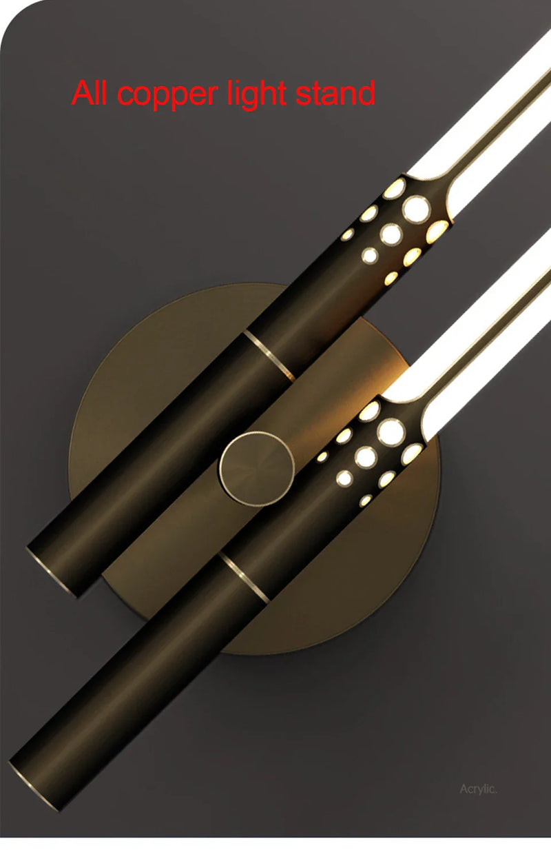 Afralia™ Modern LED Copper Wall Lamp for Bedroom and Living Room