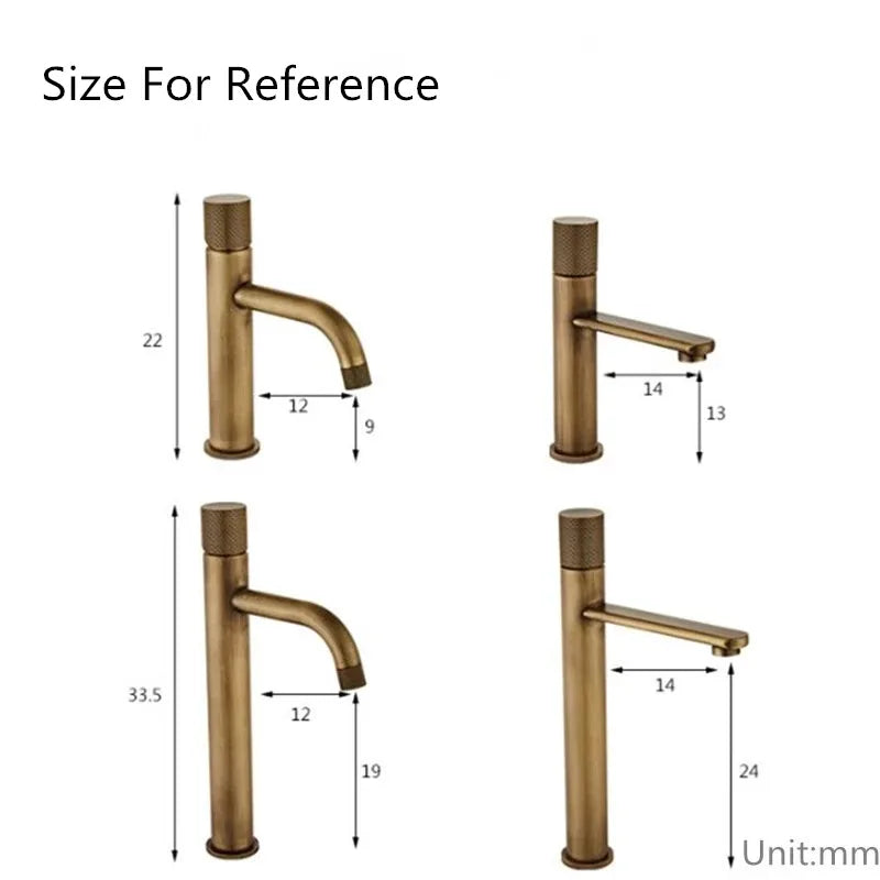 Afralia™ Antique Bronze Basin Faucet Hot & Cold Deck Mounted Brass Mixer Tap