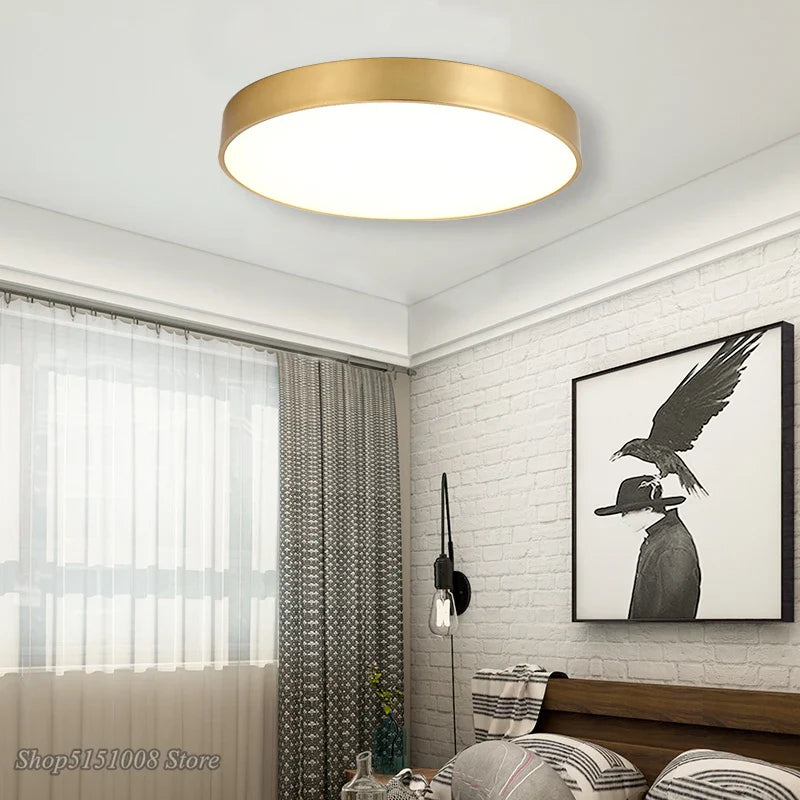 Afralia™ Gold Acrylic LED Ceiling Light - Modern Ultra-Thin Surface, Nordic Design