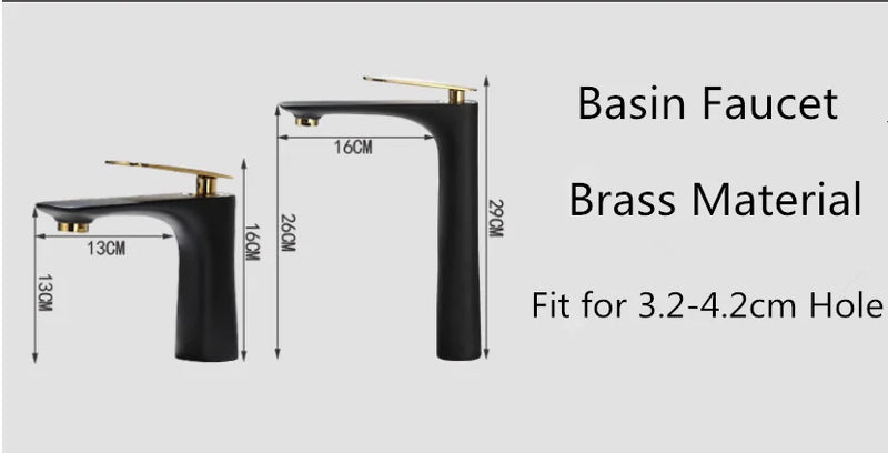 Afralia™ Black & Gold Basin Faucet | Bathroom Sink Tap Hot Cold Mixer Tap