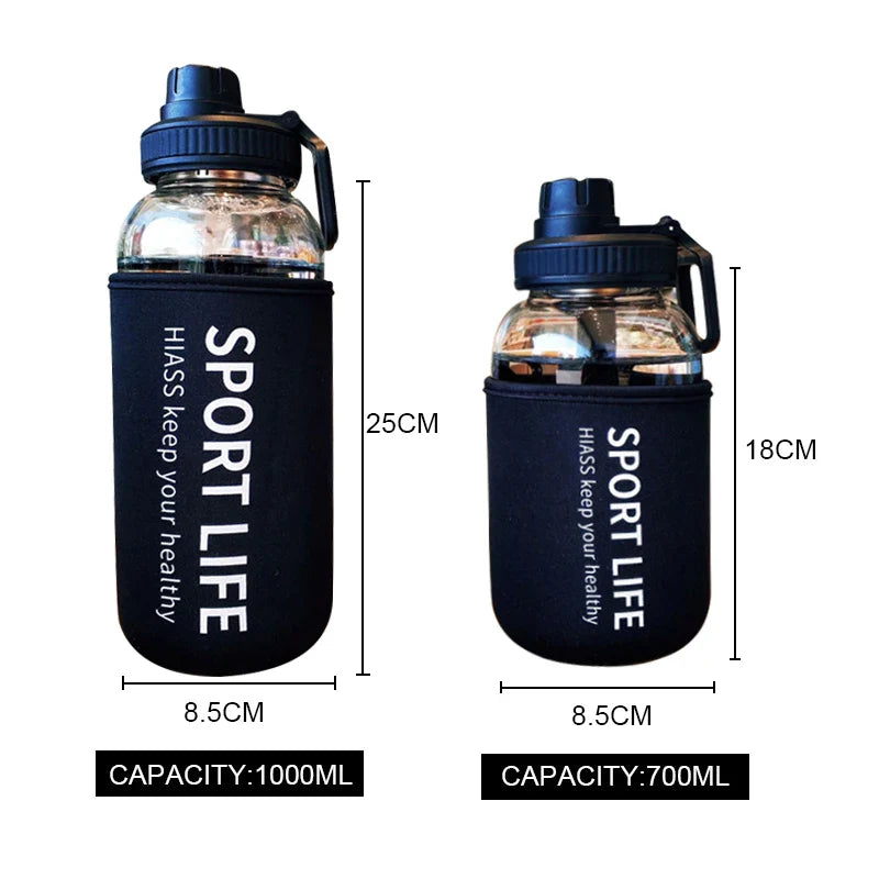 Afralia™ Glass Water Bottle: Eco-friendly Portable Sport Drinkware for Outdoor Activities