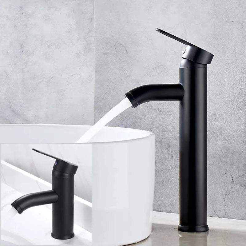 Afralia™ Matte Black Gold Bathroom Faucet Basin Mixer Tap Deck Mounted Lavatory Sink