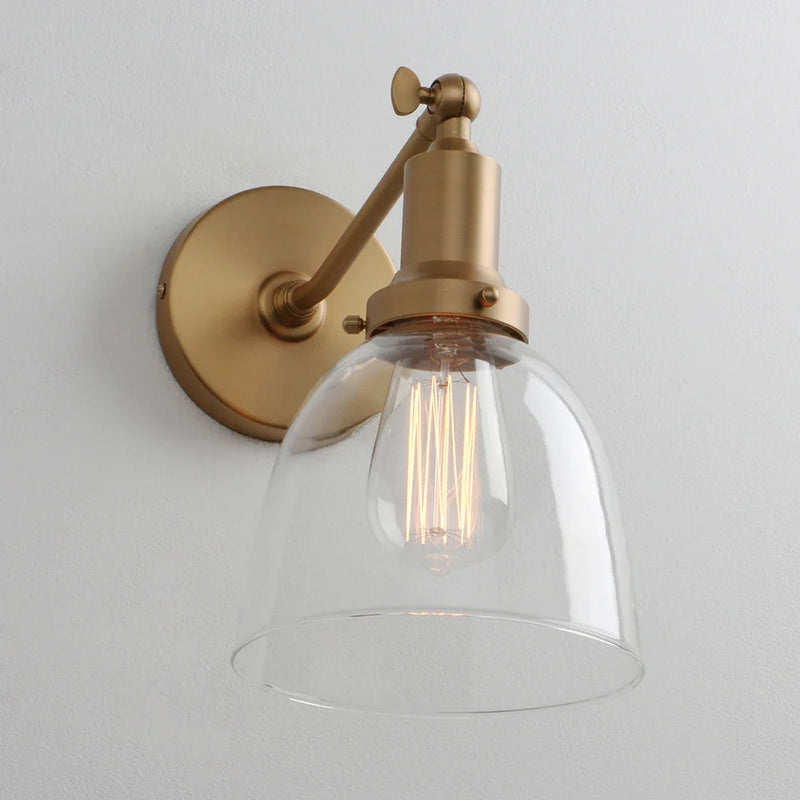 Afralia™ Vintage Glass Shade Wall Sconce Light Fixture