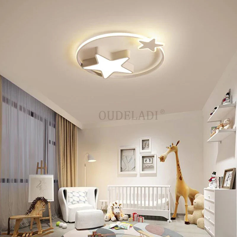 Afralia™ Star LED Ceiling Lamp for Kids Room - Cartoon Design, Bright Illumination