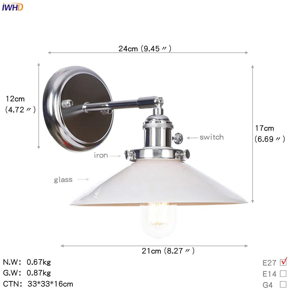 Afralia™ Modern Amber Glass Ball LED Wall Lamp for Home Bedroom Stair Mirror