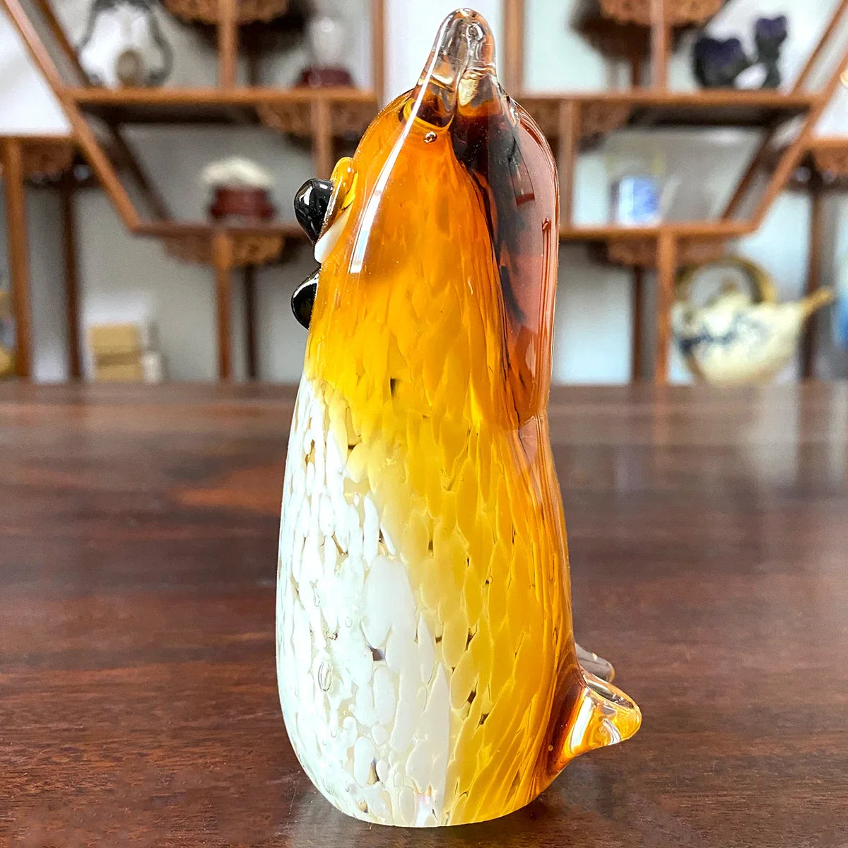 Afralia™ Owl Glass Figurines Collection: Hand Blown Wild Animal Sculpture Table Ornament
