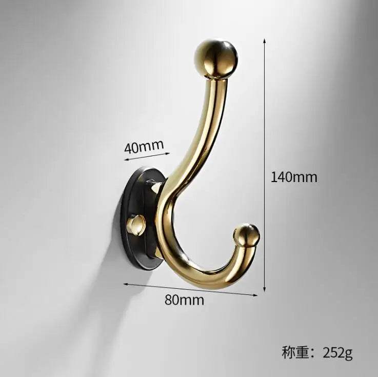 Afralia™ Wall Mount Coat Hook Rack 5 Hooks Bathroom Hat Towel Hanger Rustproof Silver