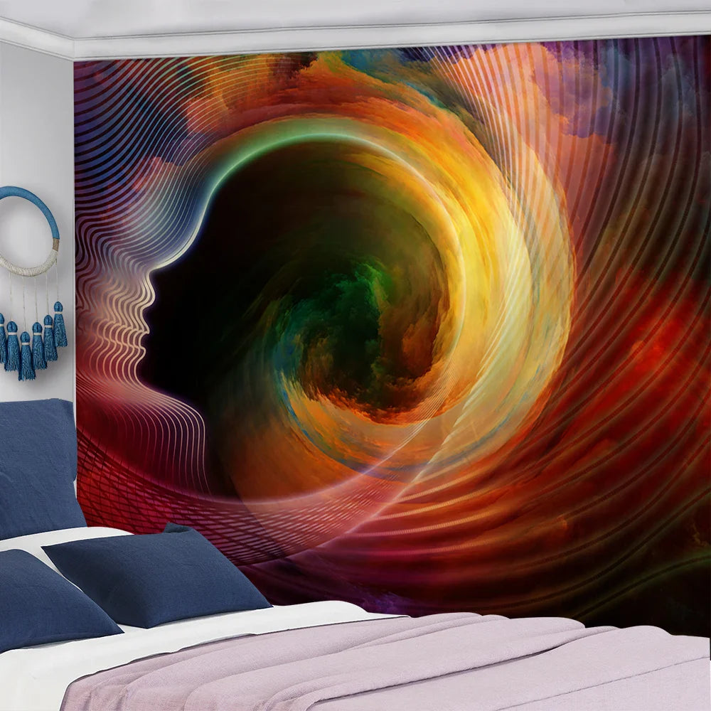 Afralia™ Psychedelic Mandala Tapestry for Dormitory, Living Room, Bedroom Wall Decor