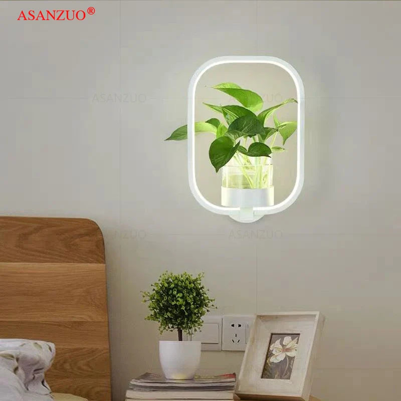 Afralia™ LED Plant Wall Lamps: Modern Creative Home Decor Lighting Fixtures