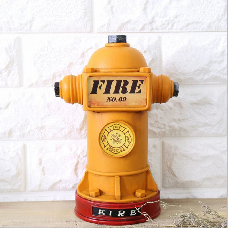 Afralia™ 24cm Fire Hydrant Piggy Bank & Fire Extinguisher Figurine Home Decor