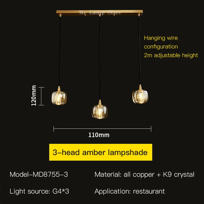 Afralia™ Rotating Chandelier All Copper Luxury Pendant Lamp