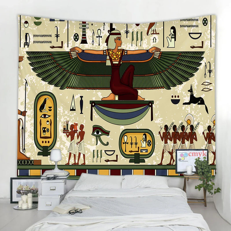 Afralia™ Egyptian Egypt Tapestry Wall Hanging Home Decor Throw Bedspread Art Home Decor