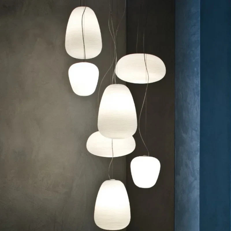 Afralia™ Milky White Glass Pendant Lamp for Bedroom and Dining Room Lighting