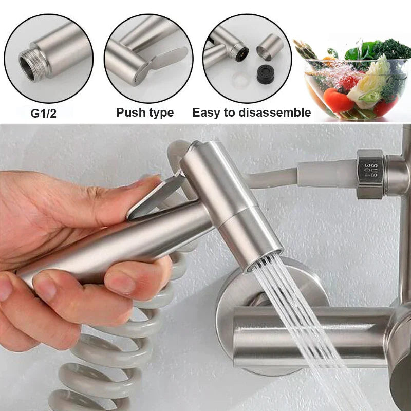 Afralia™ Stainless Steel Brushed Faucet Set for Kitchen & Bathroom