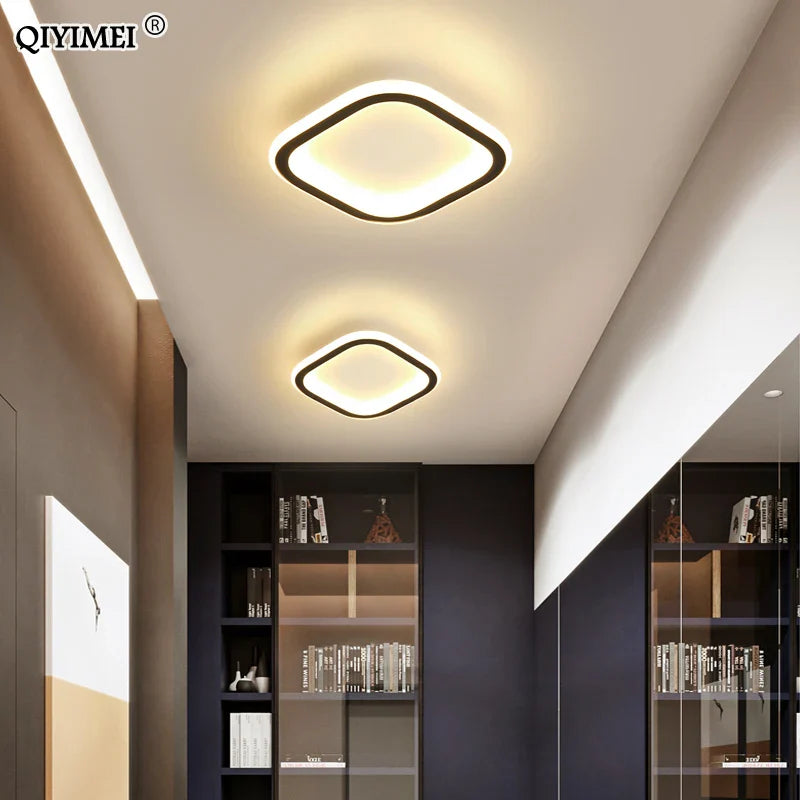 Afralia™ Black Led Ceiling Light for Home Entryway - Modern Balcony Indoor Lamp