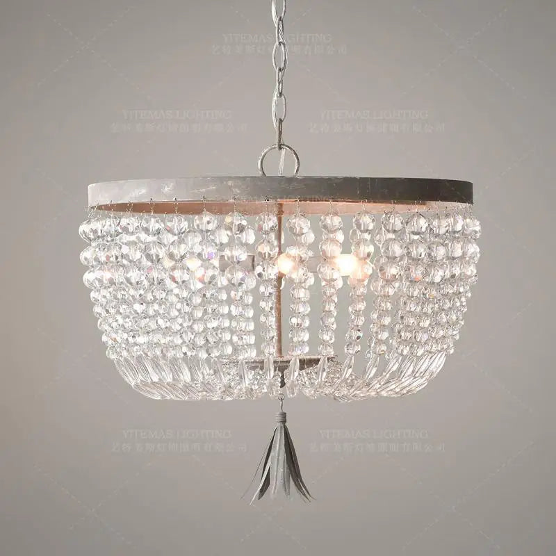 Afralia™ Retro Crystal Bead Chandelier: Industrial Vintage Hanging Light for Home Decor