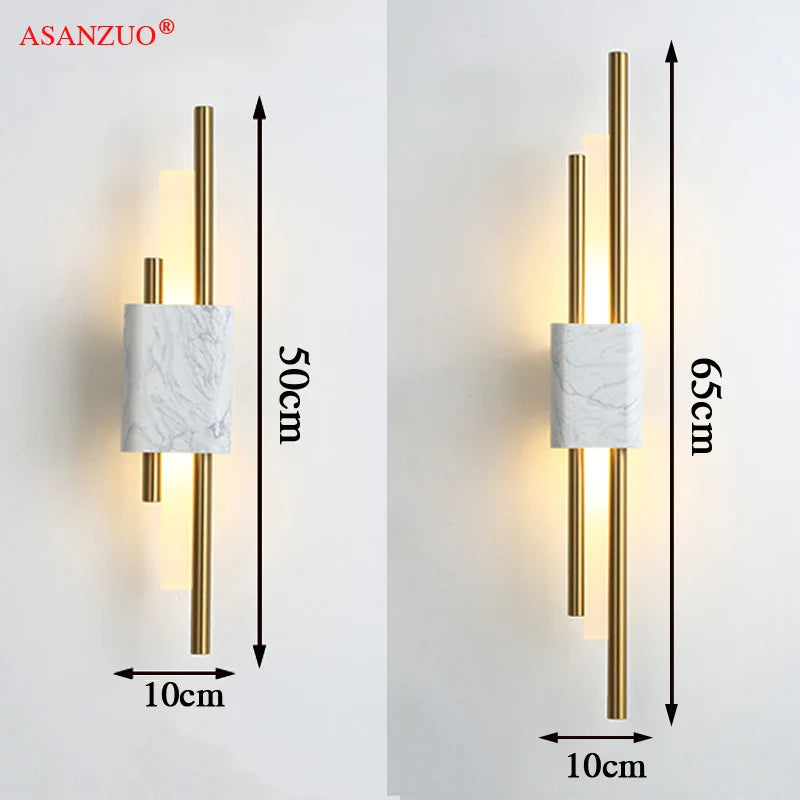 Afralia™ Minimalist Marble Wall Lamp for Living Room and Bedroom