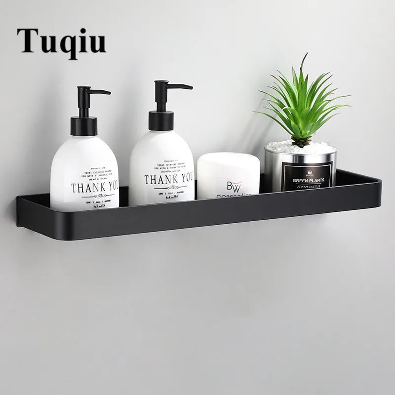 Afralia™ Aluminum Bathroom Corner Shelf Wall Mounted 30-50CM White Kitchen Storage Holder