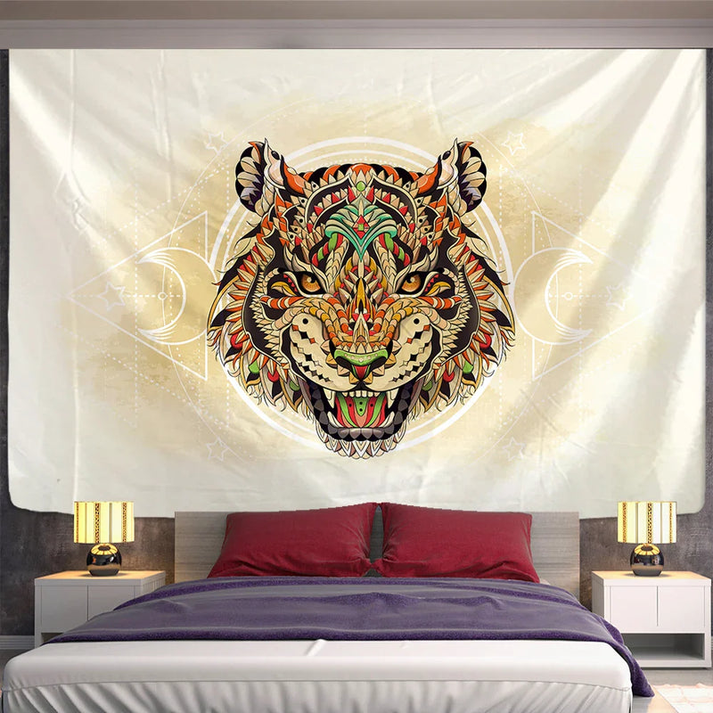 Afralia™ Animal Mandala Tapestry Wall Hanging Mat Beach Towel Blanket