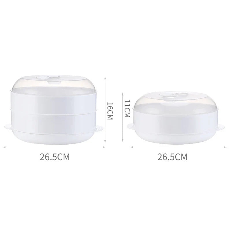 Afralia™ Microwave Steamer for Steamed Buns 1/2 Layer - Durable Kitchen Utensil