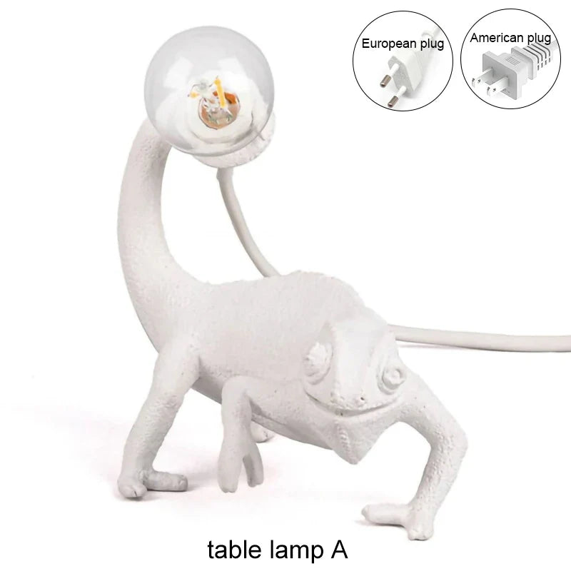 Afralia™ Chameleon LED Desk Lamp: Resin and Glass Creativity Light for Children's Room