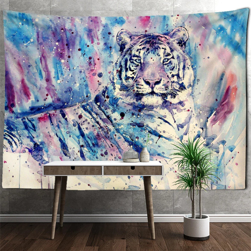 Colorful Lion Tapestry Wall Hanging Bohemian Style Hippie Afralia™ Home Decor